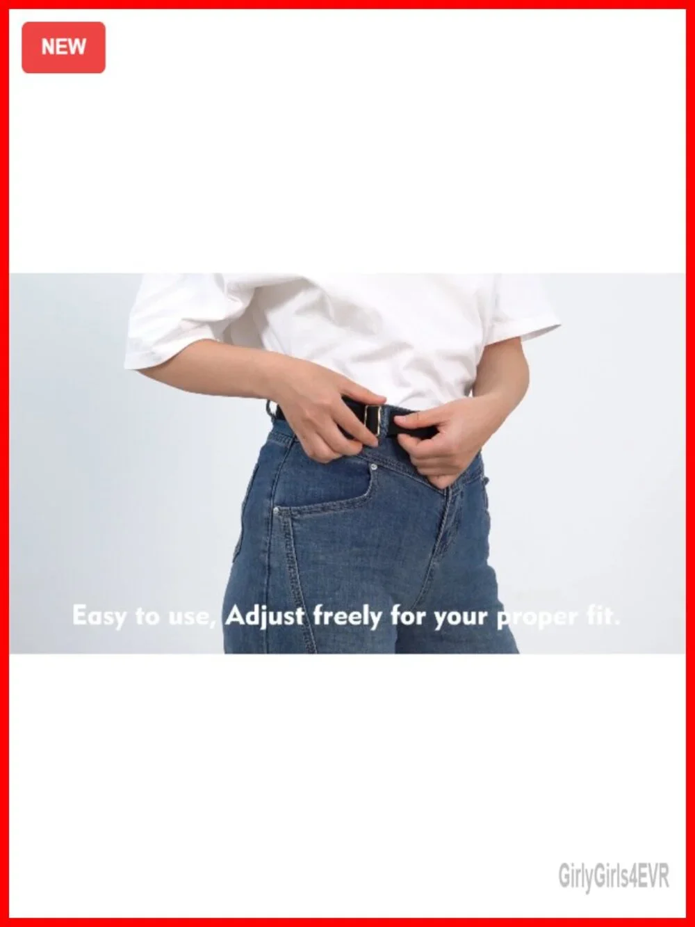4 Pack No Show Elastic Belts for Women Invisible Stretch Belt with Flat Buckle